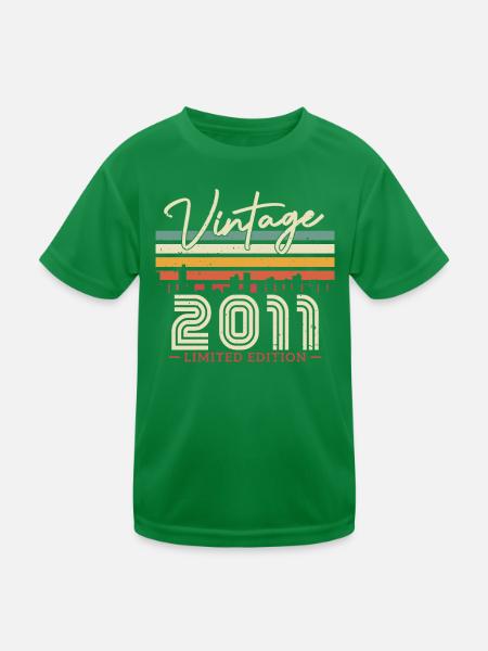 Cadeau d’anniversaire vintage 2011 12/13 J. - T-shirt sport Enfant - vert - Devant