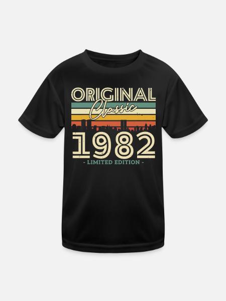 Vintage Geburtstagsgeschenk 1982 - Kinder Funktions-T-Shirt - Schwarz - Vorne