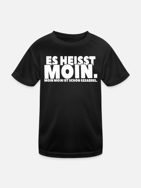 Moin³: Gesabbel und mehr - Kinder Funktions-T-Shirt - Schwarz - Vorne