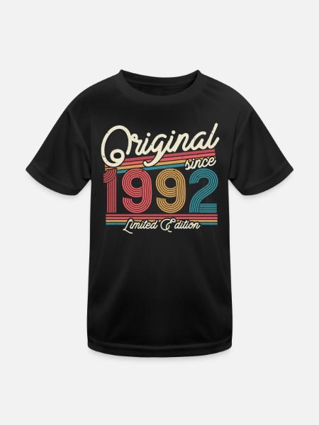 Vintage 1992 Geburtstagsgeschenk - Kinder Funktions-T-Shirt - Schwarz - Vorne