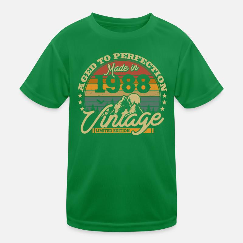 Vintage 1988 Gift - 35/36 Years Kids Functional T-Shirt