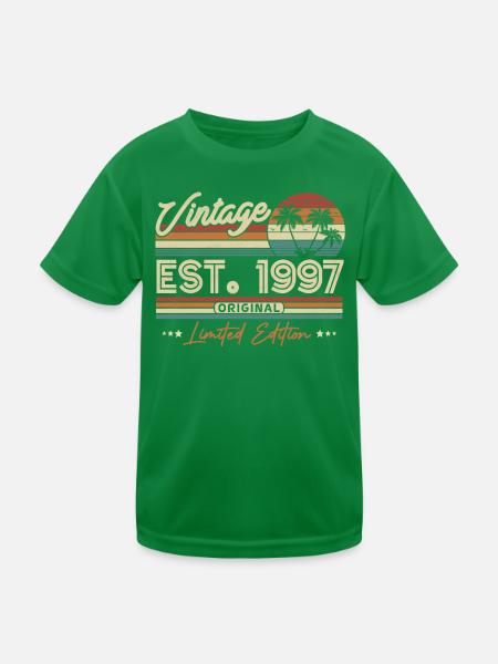 Jahrgangsgeschenk 1997, 26/27 Jahre - Kinder Funktions-T-Shirt - Kelly Green - Vorne