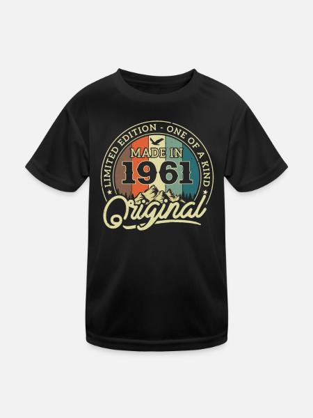 Nostalgie Geburtstagsgeschenk 1961 - Kinder Funktions-T-Shirt - Schwarz - Vorne