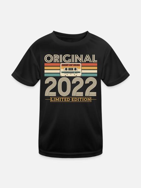 Cadeau nostalgique, millésime 2022 - T-shirt sport Enfant - noir - Devant
