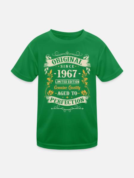 Vintage 1967 - 56 Jahre - Kinder Funktions-T-Shirt - Kelly Green - Vorne