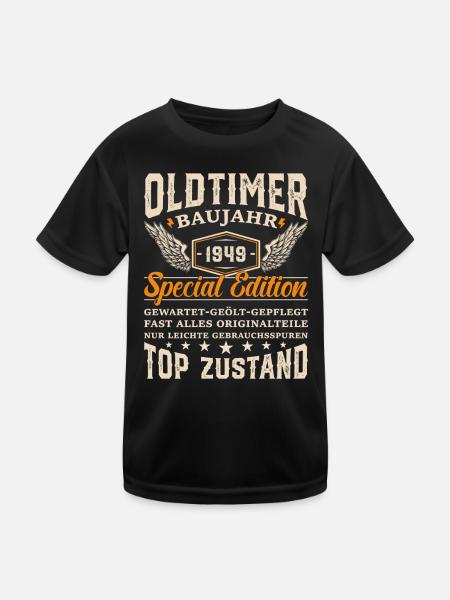 Jubiläumsfreude '49er - Kinder Funktions-T-Shirt - Schwarz - Vorne