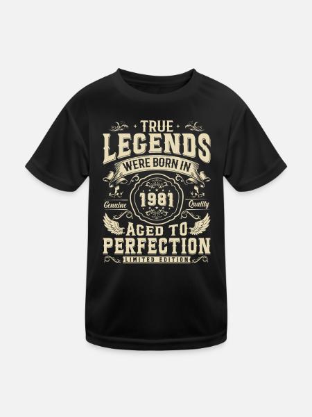 Cadeau d’anniversaire vintage 1981 - T-shirt sport Enfant - noir - Devant