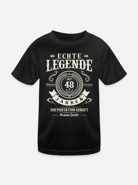 Vintage Legende 48 Jahre - Kinder Funktions-T-Shirt - Schwarz - Vorne