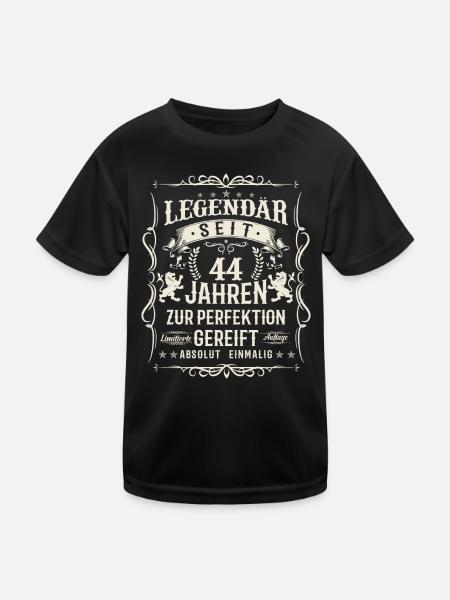 Vintage Geburtstagslegende 44 Jahre - Kinder Funktions-T-Shirt - Schwarz - Vorne