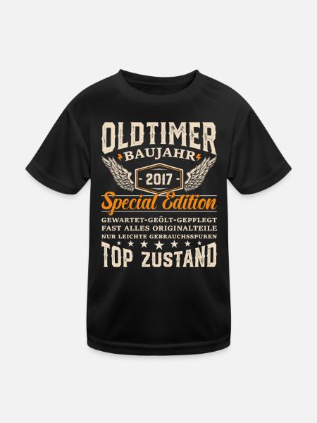 Kultiges Geschenk 2017er Oldtimer - Kinder Funktions-T-Shirt - Schwarz - Vorne