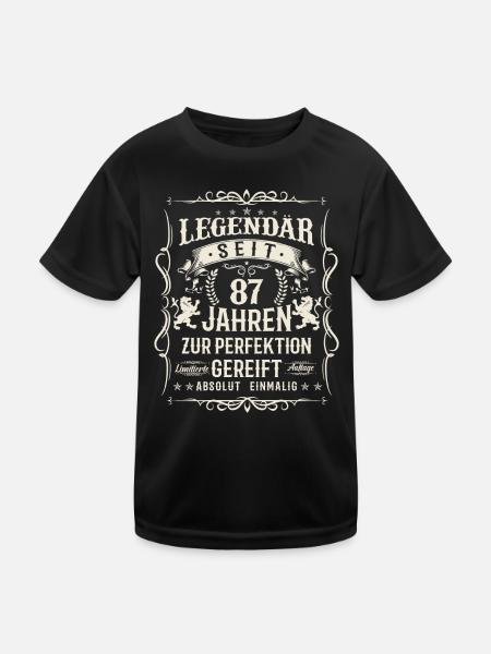 Legendär seit 87 Jahre - Kinder Funktions-T-Shirt - Schwarz - Vorne