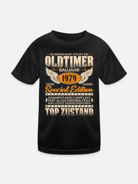 Kultiges Geburtstagsgeschenk '79 - Kinder Funktions-T-Shirt - Schwarz - Vorne