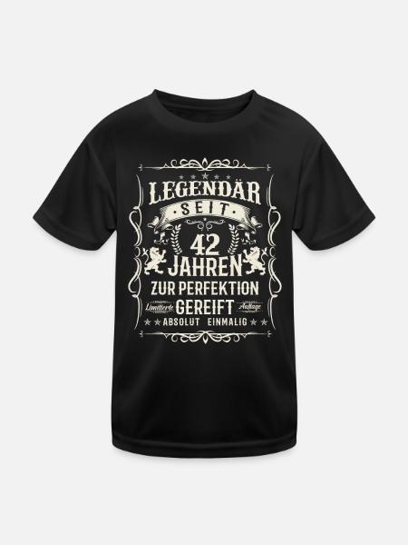 Vintage Geburtstagsgeschenk 42 Jahren - Kinder Funktions-T-Shirt - Schwarz - Vorne