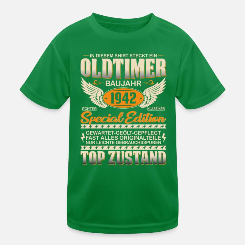 1942 Geborener Oldtimer Kinder Funktions-T-Shirt