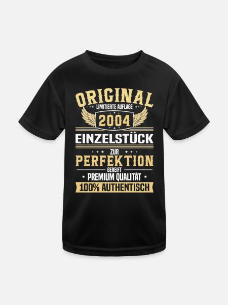 Einzigartiges 2004 Geburtstagsgeschenk - Kinder Funktions-T-Shirt - Schwarz - Vorne