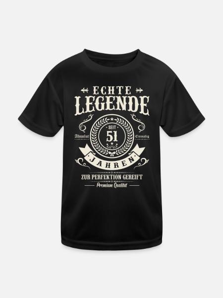 Legendäres 51. Geburtstagsgeschenk - Kinder Funktions-T-Shirt - Schwarz - Vorne