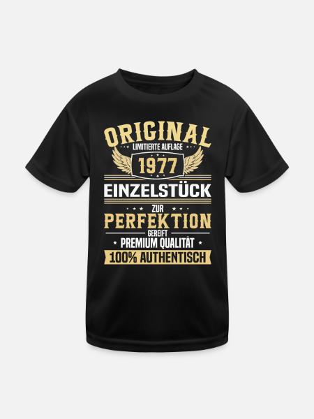 1977 Original Limitiert - Kinder Funktions-T-Shirt - Schwarz - Vorne