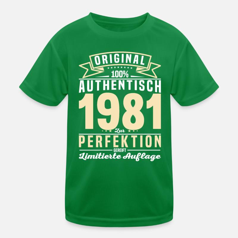 Authentisches Geschenk 1981 Kinder Funktions-T-Shirt
