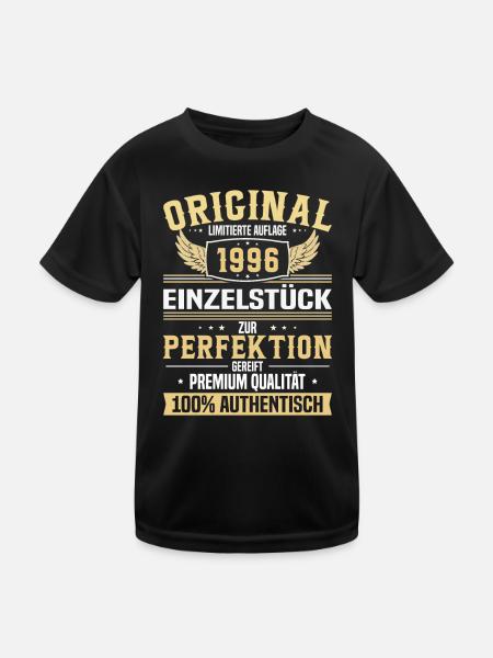 1996 Geburtstag Limitiert - Kinder Funktions-T-Shirt - Schwarz - Vorne