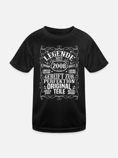 Legende Seit 2008 - Kinder Funktions-T-Shirt - Schwarz - Vorne
