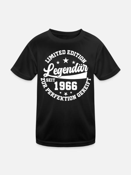 Vintage Legenden seit 1966 - Kinder Funktions-T-Shirt - Schwarz - Vorne