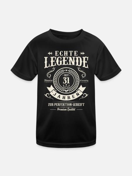 Echte Legende - 31 Jahre - Kinder Funktions-T-Shirt - Schwarz - Vorne