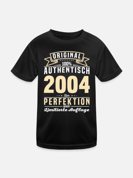 Authentisches 2004 Geburtstagsgeschenk - Kinder Funktions-T-Shirt - Schwarz - Vorne