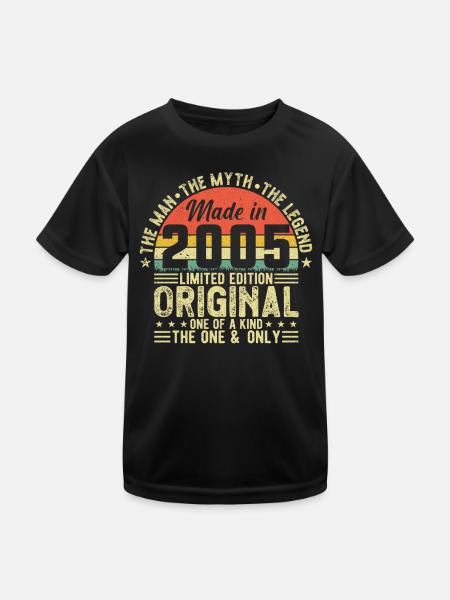 Cadeau d’anniversaire légendaire 2005 - T-shirt sport Enfant - noir - Devant