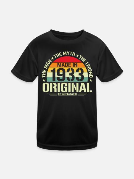 Homme légendaire 1933 - T-shirt sport Enfant - noir - Devant