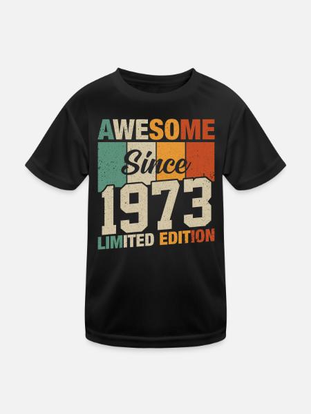 Vintage 50/51 Geburtstag 1973 Fantastisch - Kinder Funktions-T-Shirt - Schwarz - Vorne