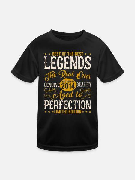 Legendär seit 2014 - Kinder Funktions-T-Shirt - Schwarz - Vorne