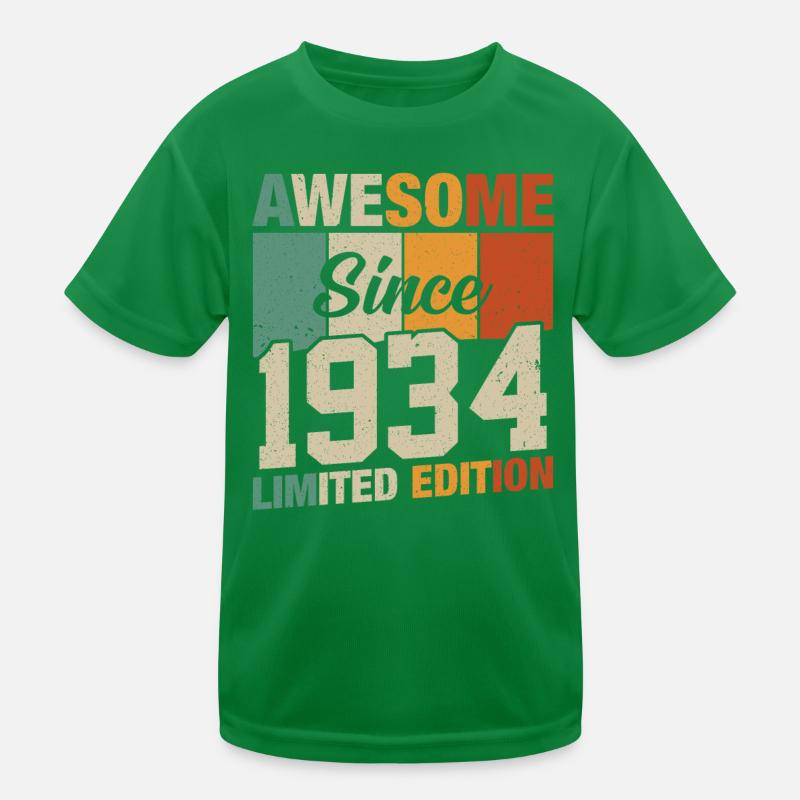 Born in 1934 - Vintage Legend Kids Functional T-Shirt