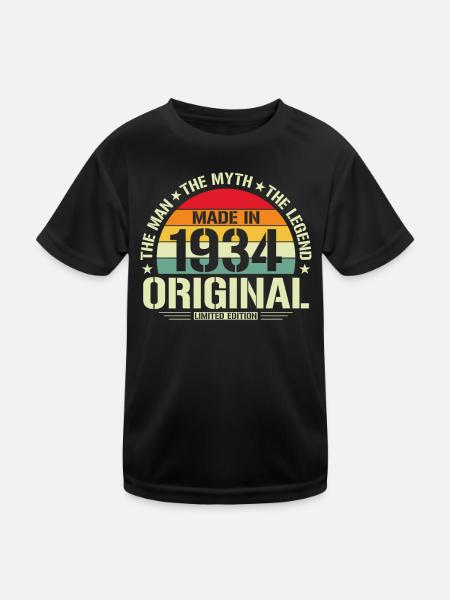 Cadeau unique de 1934 - T-shirt sport Enfant - noir - Devant