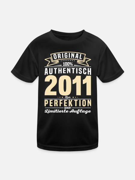 Echte Rarität - Jahrgang 2011 - Kinder Funktions-T-Shirt - Schwarz - Vorne