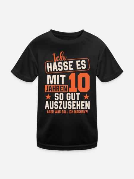 Cooles 10-Jähriges Geburtstagsgeschenk - Kinder Funktions-T-Shirt - Schwarz - Vorne