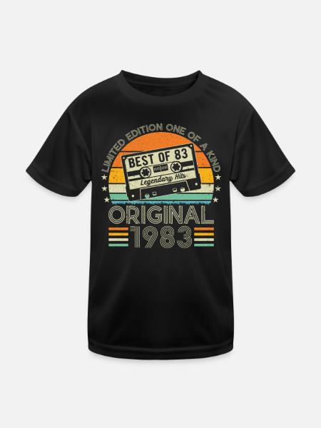 1983 - Millésime Anniversaire - T-shirt sport Enfant - noir - Devant