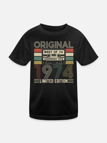 1974 Vintage Geburtstag - Kinder Funktions-T-Shirt - Schwarz - Vorne
