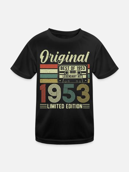 1953 Jahrgang Geschenkideen - Kinder Funktions-T-Shirt - Schwarz - Vorne