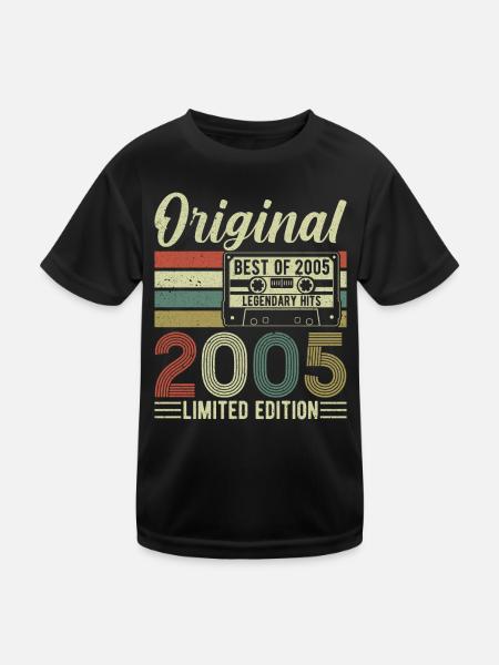 2005 - Légende d’anniversaire - T-shirt sport Enfant - noir - Devant