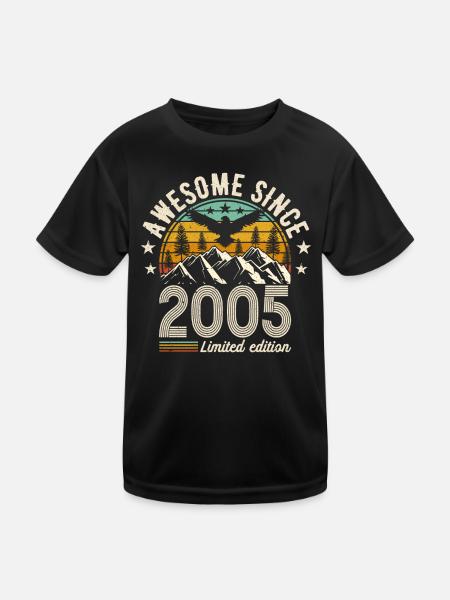 2005 - Millésime 2005 - Chemise d’anniversaire rétro - T-shirt sport Enfant - noir - Devant