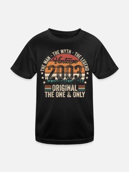 Cadeau d’anniversaire vintage 2003 - T-shirt sport Enfant - noir - Devant
