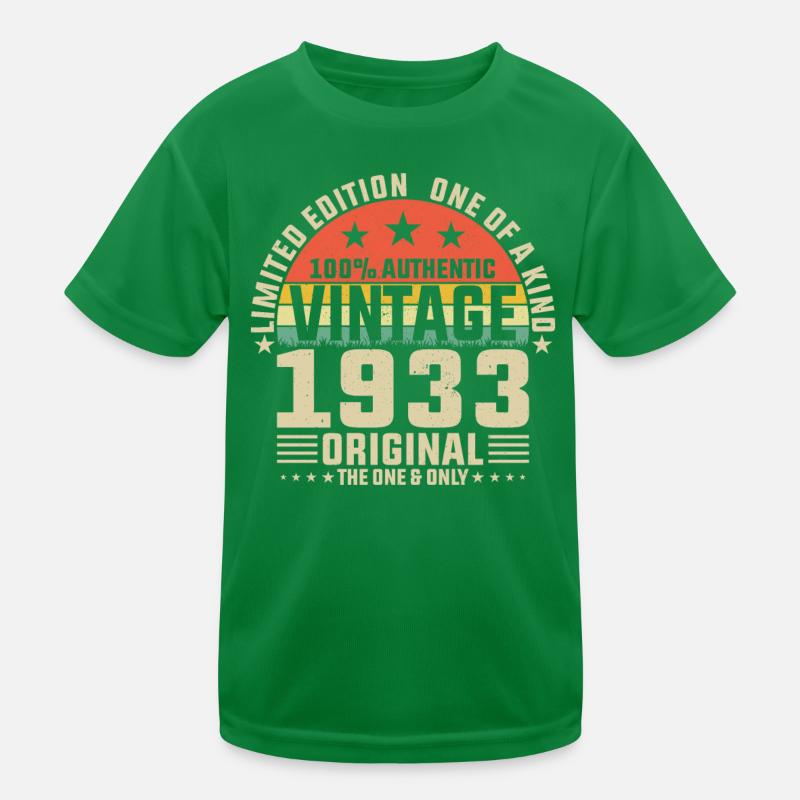 1933 - 90. Geburtstagsgeschenk Kinder Funktions-T-Shirt