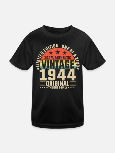 80e anniversaire 1944 - T-shirt sport Enfant - noir - Devant