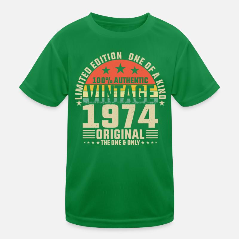 1974 Geburtstag Kinder Funktions-T-Shirt
