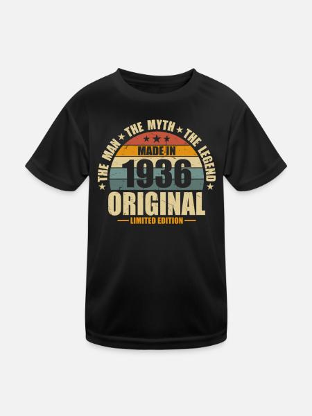 Millésime 1936 : légendaire cadeau d’anniversaire 88e - T-shirt sport Enfant - noir - Devant