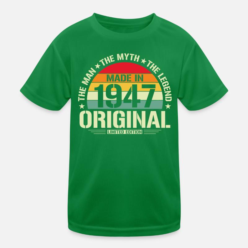1947 Birthday Kids Functional T-Shirt