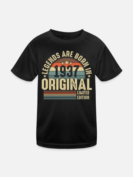 1937 Vintage Geburtstag - Kinder Funktions-T-Shirt - Schwarz - Vorne