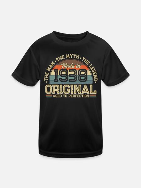 Legendary vintage 1938 - Kids Functional T-Shirt - black - Front