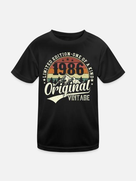 Chemise d’anniversaire légendaire de 1986 - T-shirt sport Enfant - noir - Devant