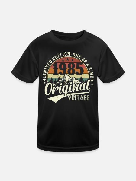 Stylish 1985 Birthday - Timeless Retro Celebration - Kids Functional T-Shirt - black - Front